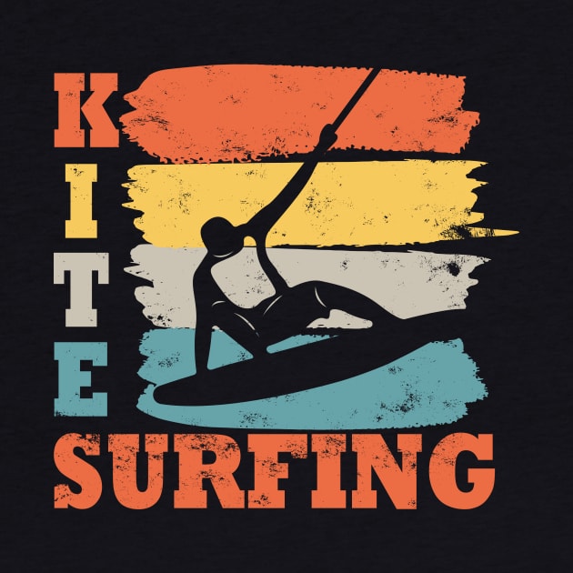 Kite surfing Kite surfer kite board retro vintage design by Lomitasu